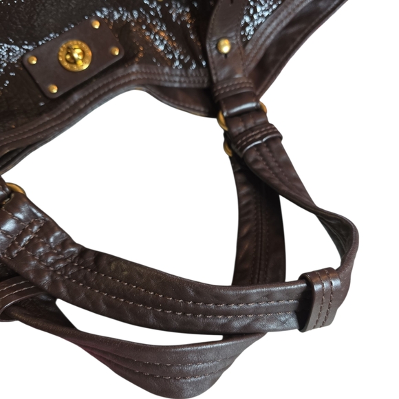 Marc By Marc Jacobs Totally Turnlock Teri Brown Patent Leather Shoulder Bag - Picture 10 of 14